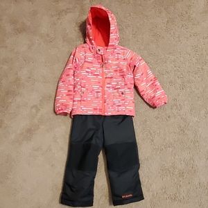 Columbia 4T Girls Snowbib and Jacket Set